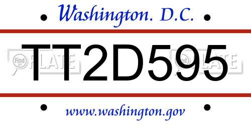 TT2D595 District Of Columbia License Plate