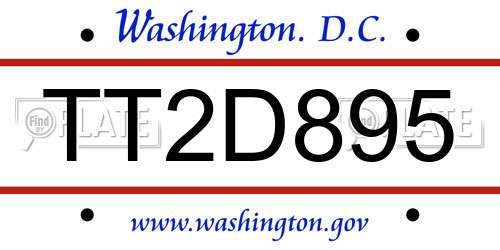 TT2D895 District Of Columbia License Plate
