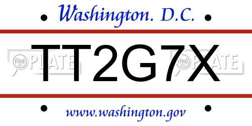 TT2G7X District Of Columbia License Plate