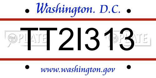 TT2I313 District Of Columbia License Plate