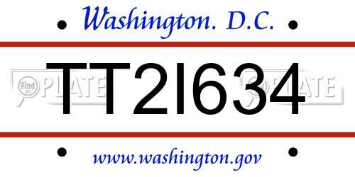 TT2I634 District Of Columbia License Plate