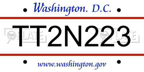TT2N223 District Of Columbia License Plate
