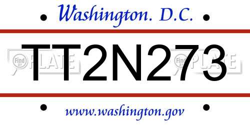 TT2N273 District Of Columbia License Plate