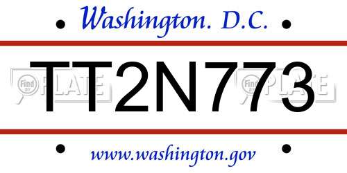 TT2N773 District Of Columbia License Plate