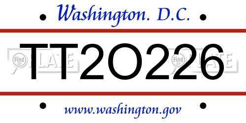 TT2O226 District Of Columbia License Plate
