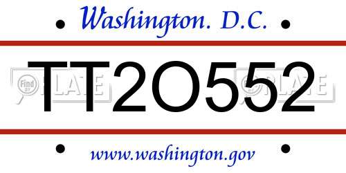 TT2O552 District Of Columbia License Plate