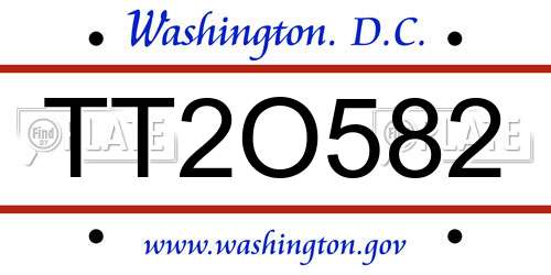 TT2O582 District Of Columbia License Plate
