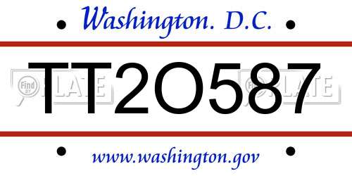 TT2O587 District Of Columbia License Plate