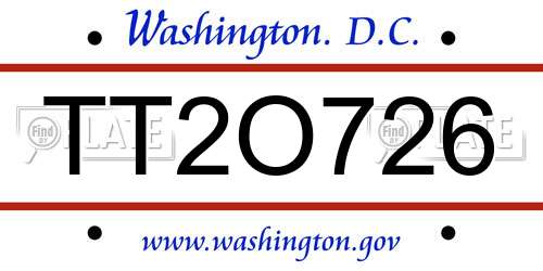 TT2O726 District Of Columbia License Plate