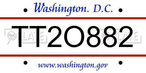 TT2O882 District Of Columbia License Plate
