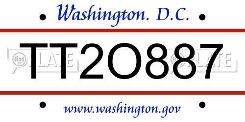 TT2O887 District Of Columbia License Plate