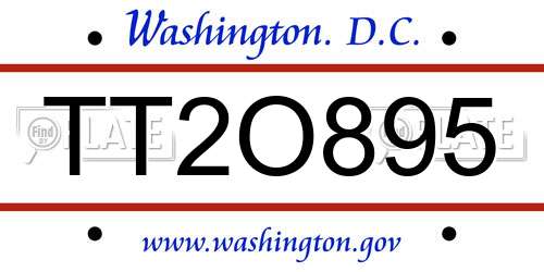 TT2O895 District Of Columbia License Plate