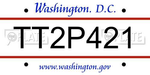 TT2P421 District Of Columbia License Plate