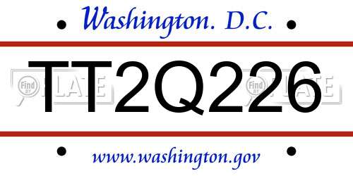 TT2Q226 District Of Columbia License Plate