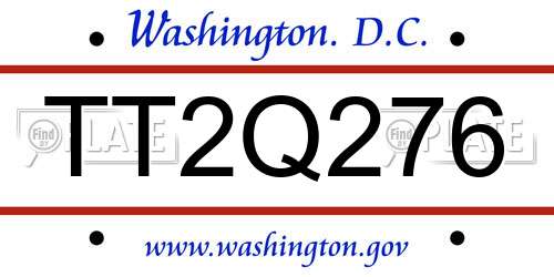 TT2Q276 District Of Columbia License Plate