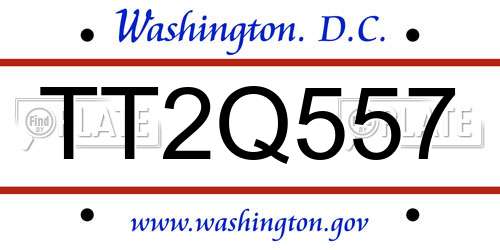 TT2Q557 District Of Columbia License Plate