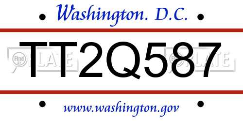 TT2Q587 District Of Columbia License Plate