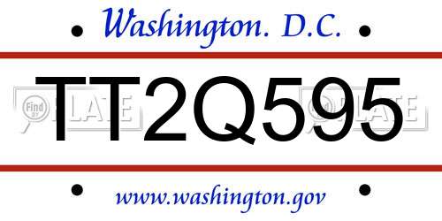 TT2Q595 District Of Columbia License Plate