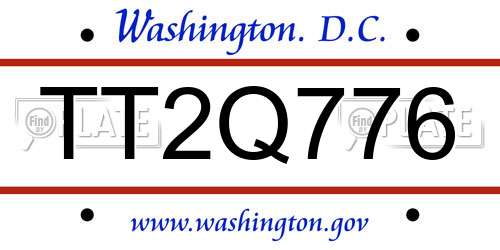 TT2Q776 District Of Columbia License Plate