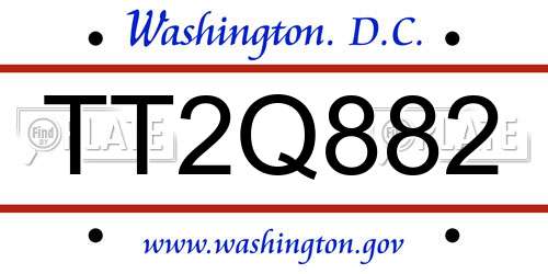 TT2Q882 District Of Columbia License Plate