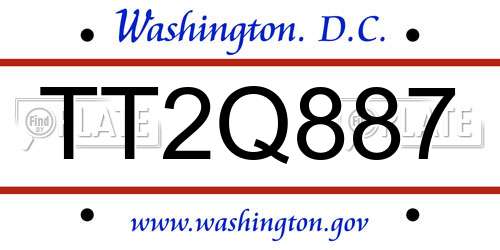TT2Q887 District Of Columbia License Plate