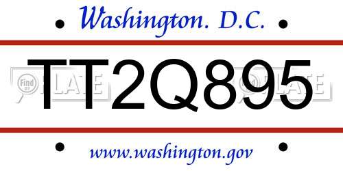 TT2Q895 District Of Columbia License Plate