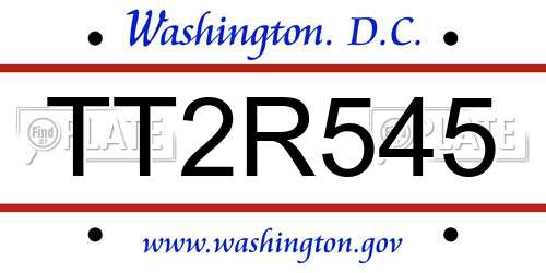 TT2R545 District Of Columbia License Plate
