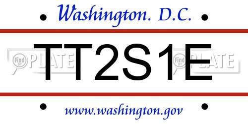 TT2S1E District Of Columbia License Plate