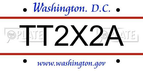 TT2X2A District Of Columbia License Plate