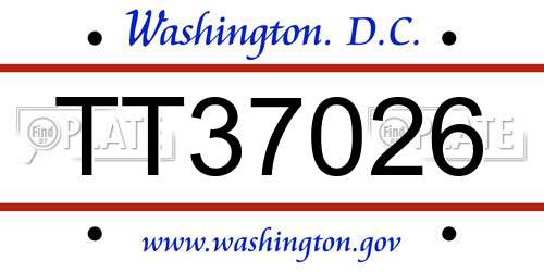 TT37026 District Of Columbia License Plate