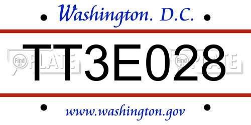TT3E028 District Of Columbia License Plate