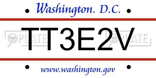 TT3E2V District Of Columbia License Plate