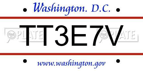 TT3E7V District Of Columbia License Plate