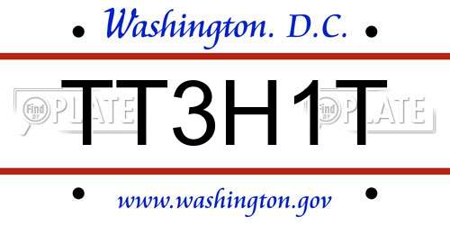 TT3H1T District Of Columbia License Plate