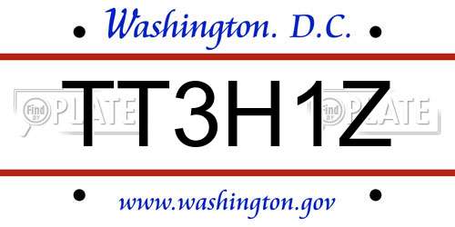 TT3H1Z District Of Columbia License Plate