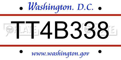TT4B338 District Of Columbia License Plate