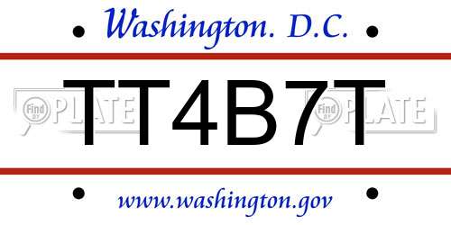 TT4B7T District Of Columbia License Plate