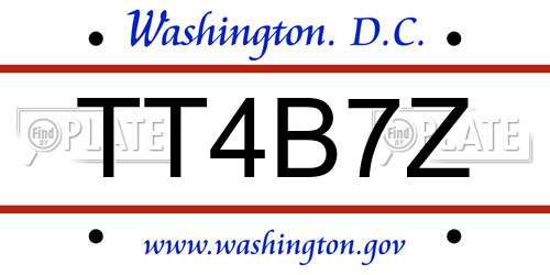 TT4B7Z District Of Columbia License Plate