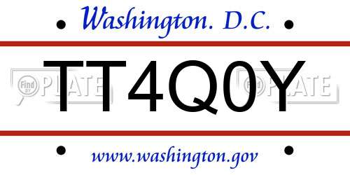 TT4Q0Y District Of Columbia License Plate