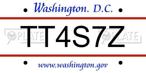TT4S7Z District Of Columbia License Plate