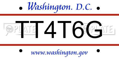 TT4T6G District Of Columbia License Plate