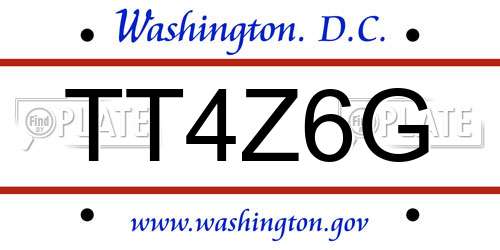 TT4Z6G District Of Columbia License Plate