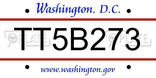 TT5B273 District Of Columbia License Plate