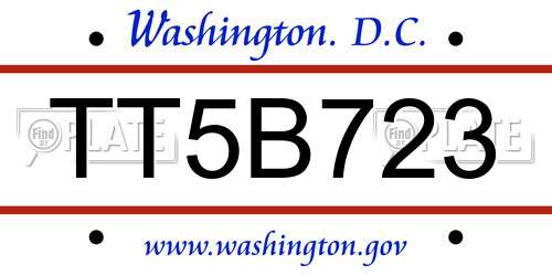 TT5B723 District Of Columbia License Plate