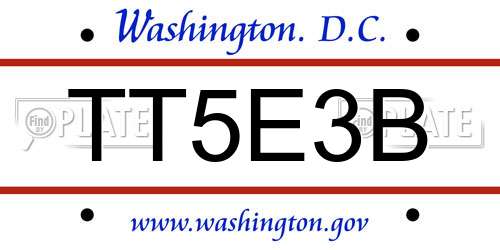 TT5E3B District Of Columbia License Plate