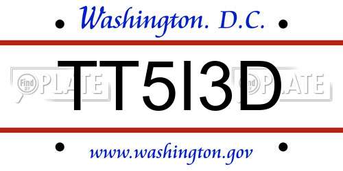 TT5I3D District Of Columbia License Plate