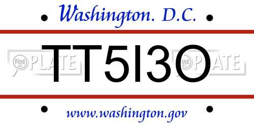 TT5I3O District Of Columbia License Plate