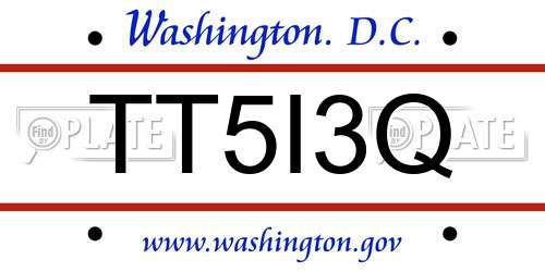 TT5I3Q District Of Columbia License Plate
