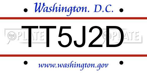 TT5J2D District Of Columbia License Plate