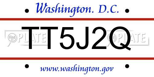 TT5J2Q District Of Columbia License Plate